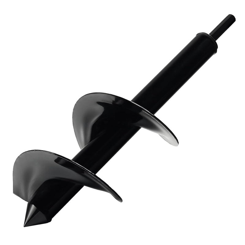 Genubi Industry 4 x 12 Inch Auger Drill Bit for Planting, Garden Spiral Drill Bit Rapid Bulb Planter Drill Auger for Planting Bulb Flower, Bedding Plant, Post or Umbrella Hole Digger for 3/8" Hex Drive - Image 1
